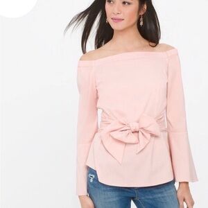 White House Black Market Blush Off-Shoulder Blouse